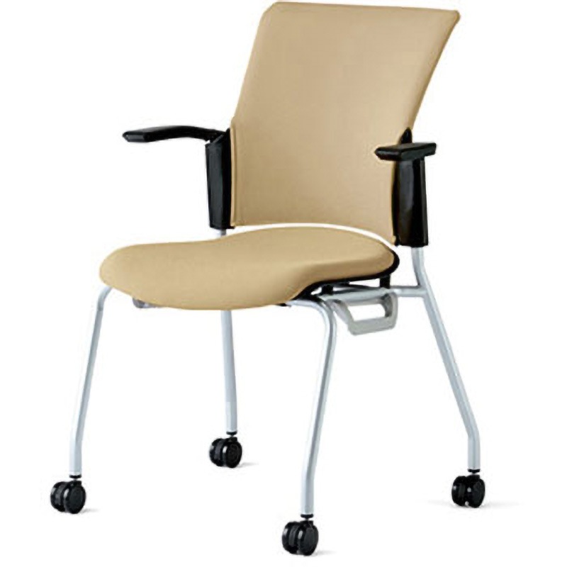 MB-W62S SBE チェア チェダーC キャスター脚 背クッション 肘付 プラス[家具] 組立・設置・取付 スタッキング可 肘掛あり サンドベージュ  MB-W62S SBE 27,937円