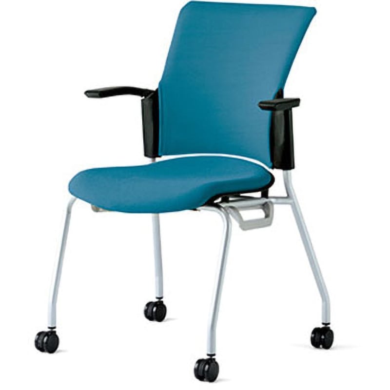 MB-W62S SBL チェア チェダーC キャスター脚 背クッション 肘付 プラス[家具] 組立・設置・取付 スタッキング可 肘掛あり シャローブルー  MB-W62S SBL