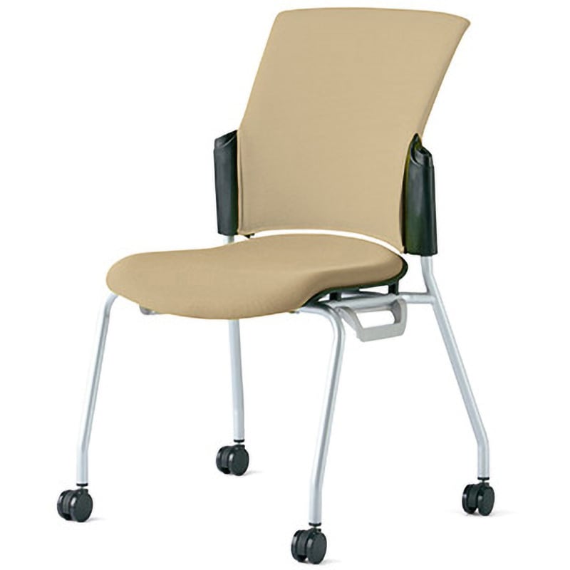 MC-W62S SBE チェア チェダーC キャスター脚 背クッション 肘なし プラス[家具] 組立・設置・取付 スタッキング可 サンドベージュ 高さ875mm幅567mm奥行621mm  MC-W62S SBE