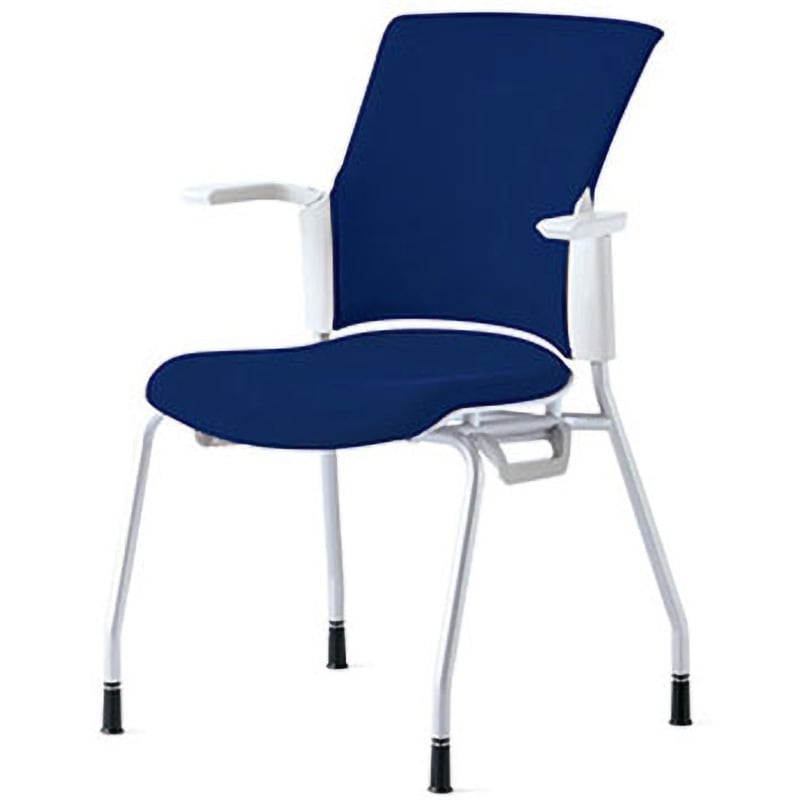 MB-W50S NBL チェア チェダーC 4本脚 背クッション 肘付 プラス[家具] 組立・設置・取付 ナイトブルー キャスターなし スタッキング可  MB-W50S NBL