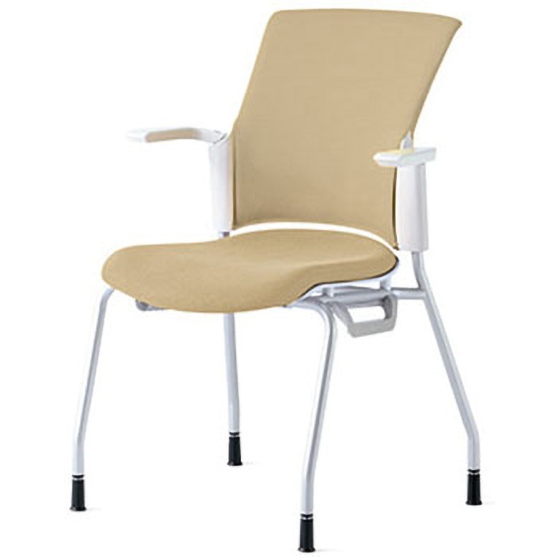 MB-W50S SBE チェア チェダーC 4本脚 背クッション 肘付 プラス[家具] 組立・設置・取付 サンドベージュ キャスターなし スタッキング可  MB-W50S SBE