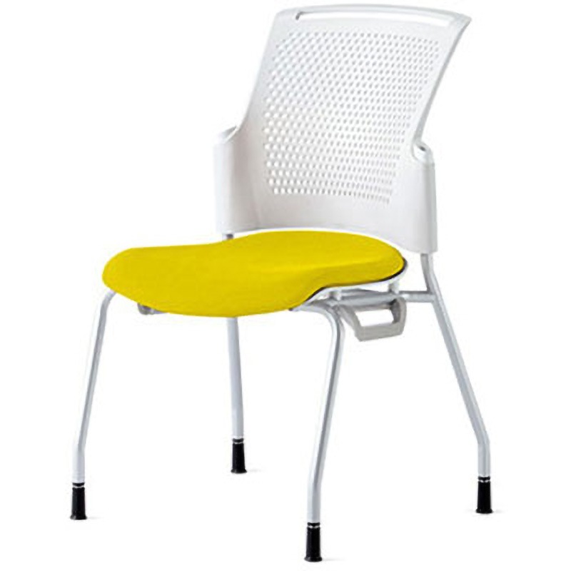 MC-W51SH CYE チェア チェダーC 4本脚 背ヌード 肘なし プラス[家具] 組立・設置・取付 スタッキング可 樹脂成型品 カナリアイエロー ホワイト  MC-W51SH CYE