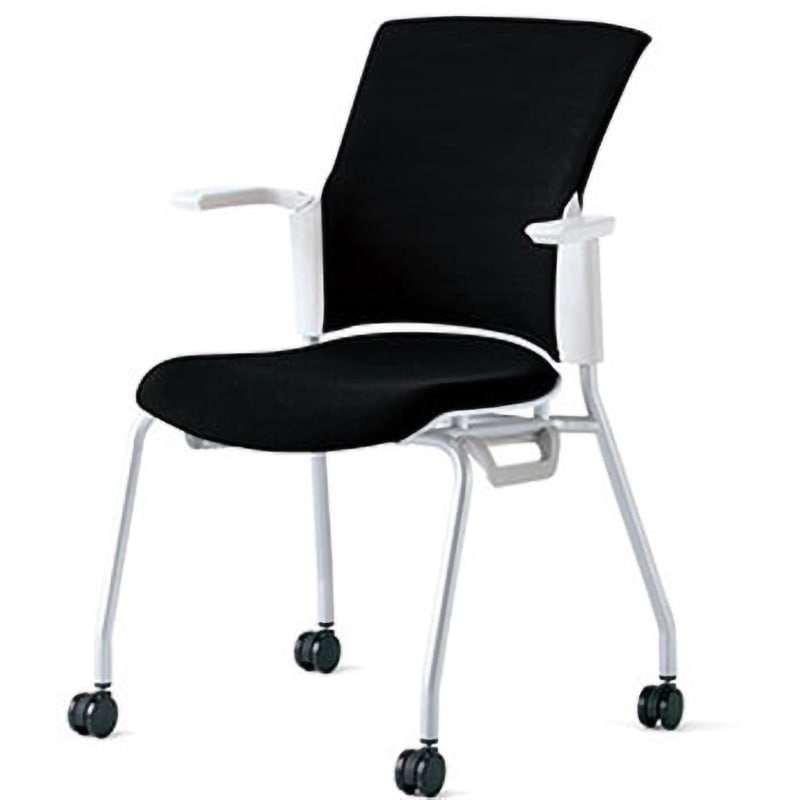 MB-W52S SBK チェア チェダーC キャスター脚 背クッション 肘付 プラス[家具] 組立・設置・取付 スタッキング可 肘掛あり シャドーブラック  MB-W52S SBK