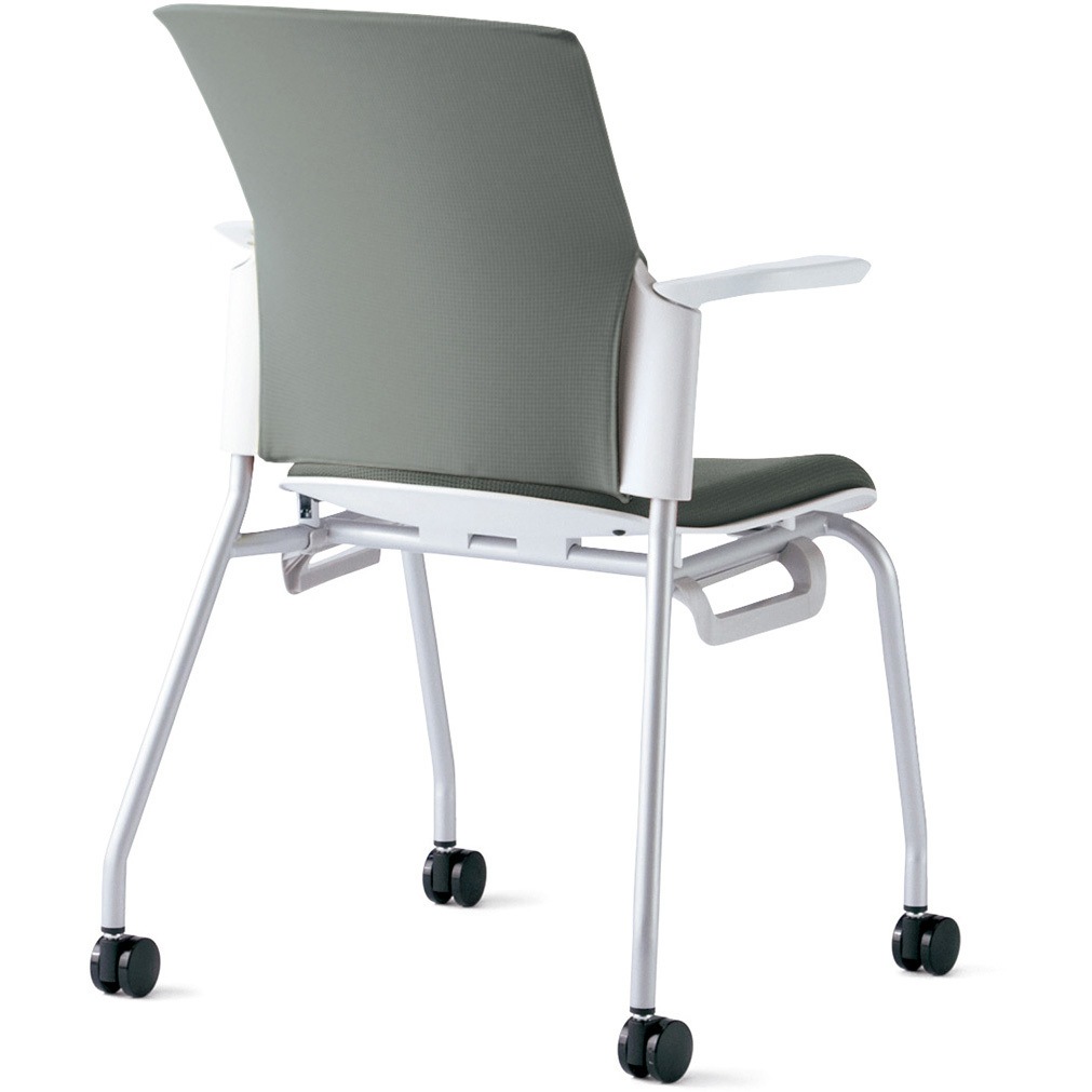 MB-W52S CGY チェア チェダーC キャスター脚 背クッション 肘付 プラス[家具] 組立・設置・取付 スタッキング可 肘掛あり クラウドグレー  MB-W52S CGY