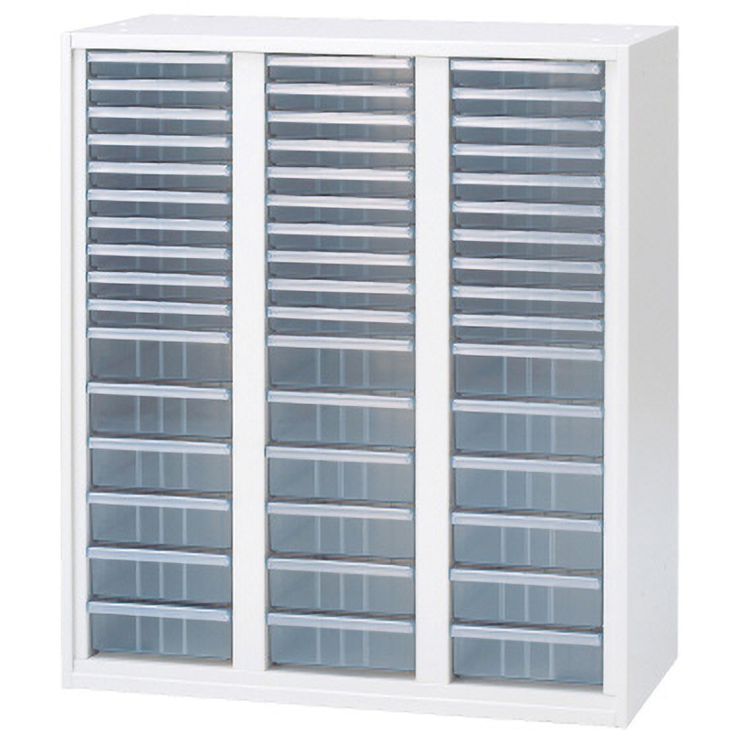 RE-A105KA-CTN W4 L6 スタンダードタイプ クリアケースキャビネット A4浅深コンビ型3列(連結サービス付き) プラス[家具] 引出し型 ホワイト色