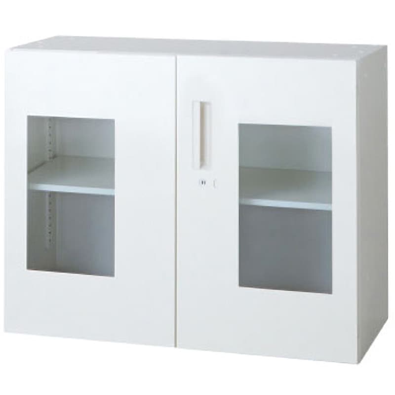 L6-70AG-C W4 L6 スタンダードタイプ ガラス両開き保管庫(連結サービス付き) プラス[家具] ホワイト色