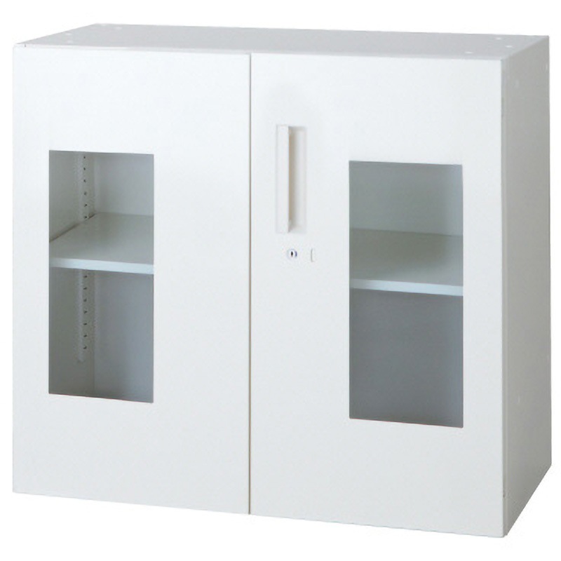 L6-G70AG-C W4 L6 スタンダードタイプ ガラス両開き保管庫(連結サービス付き) プラス[家具] ホワイト色