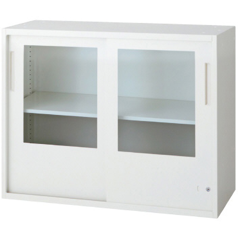 L6-70G-C W4 L6 スタンダードタイプ 2枚ガラス引違い保管庫(連結サービス付き) プラス[家具] ホワイト色