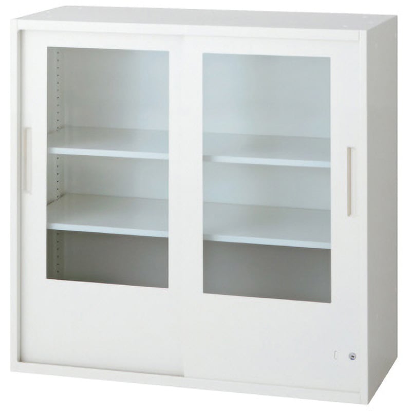 L6-A90G-C W4 L6 スタンダードタイプ 2枚ガラス引違い保管庫(連結サービス付き) プラス[家具] ホワイト色