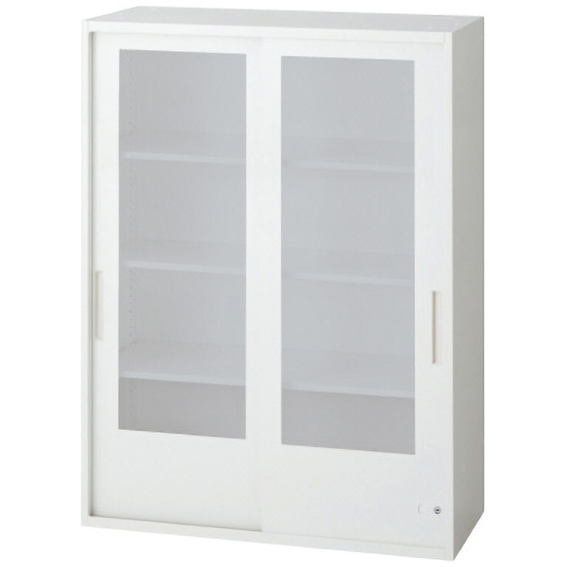 L6-A120G W4 L6 スタンダードタイプ 2枚ガラス引違い保管庫(連結サービス付き) プラス[家具] ホワイト色