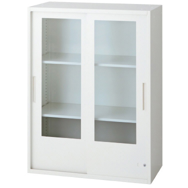L6-E105G-C W4 L6 スタンダードタイプ 2枚ガラス引違い保管庫(連結サービス付き) プラス[家具] ホワイト色