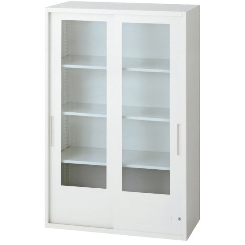 L6-E120G-C W4 L6 スタンダードタイプ 2枚ガラス引違い保管庫(連結サービス付き) プラス[家具] ホワイト色