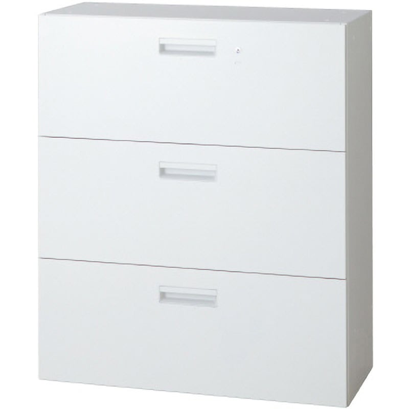 L6-A105H-3 W4 L6 スタンダードタイプ ラテラルファイリングキャビネット(連結サービスなし) プラス[家具] ホワイト色 錠前:付 3段 収納サイズB4  L6-A105H-3 W4