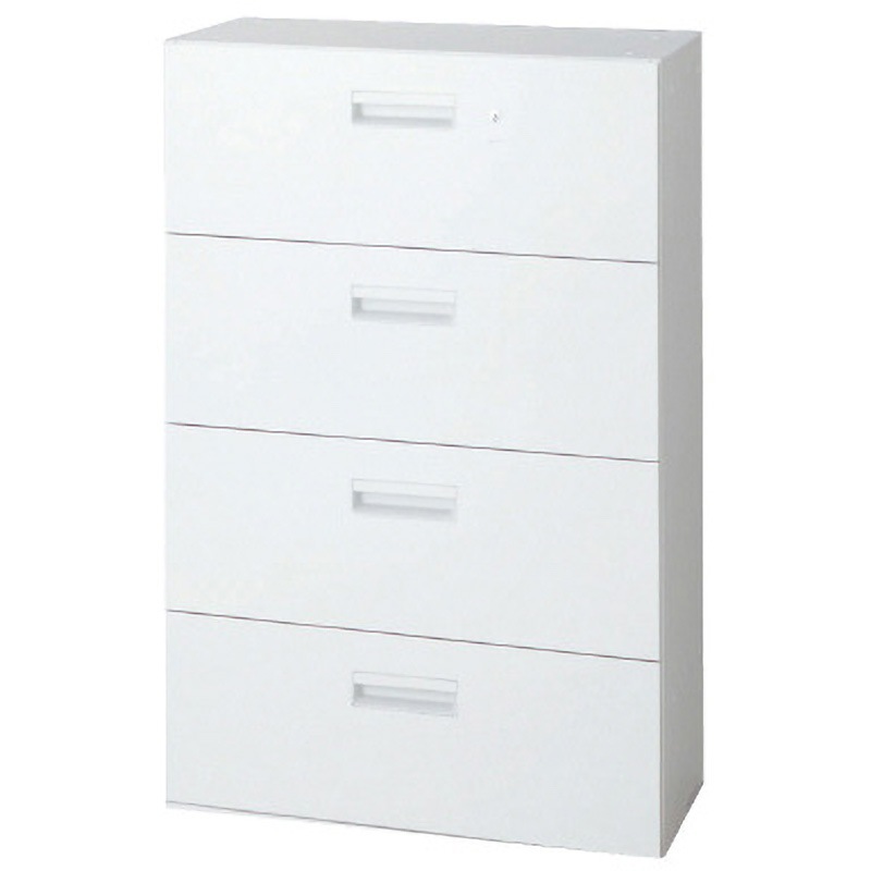 L6-E120H-4 W4 L6 スタンダードタイプ ラテラルファイリングキャビネット(4段)(連結サービス付き) プラス[家具] ホワイト色