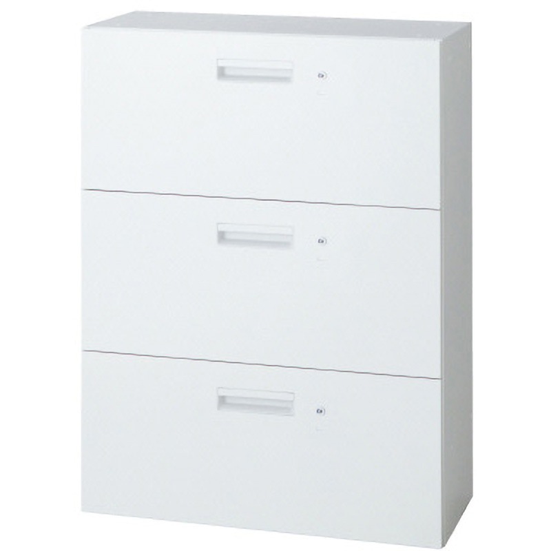 L6-G105HK-3 W4 L6 スタンダードタイプ ラテラルファイリングキャビネット(各段施錠)(連結サービス付き) プラス[家具] ホワイト色 3段   L6-G105HK-3 W4