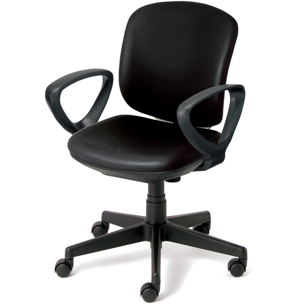 KB-K56NL BK 事務イス プリセア(ホワイトシェル/ビニルレザー張り/ローバック) プラス[家具] 組立・設置・取付