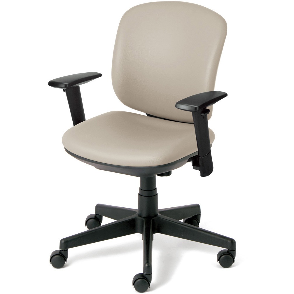 KD-K66NL BE 事務イス プリセア(ブラックシェル/ビニルレザー張り/ローバック) プラス[家具] 組立・設置・取付 キャスターあり 肘掛あり 高さ795～881mm幅625mm奥行580mm  KD-K66NL BE