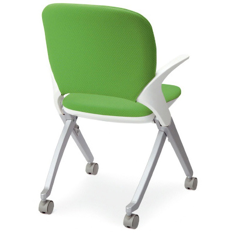 MB-Q52S YG ミーティングチェア エラーテ 背クッション プラス[家具] 組立・設置・取付 キャスターあり スタッキング可 イエローグリーン 肘掛あり  MB-Q52S YG