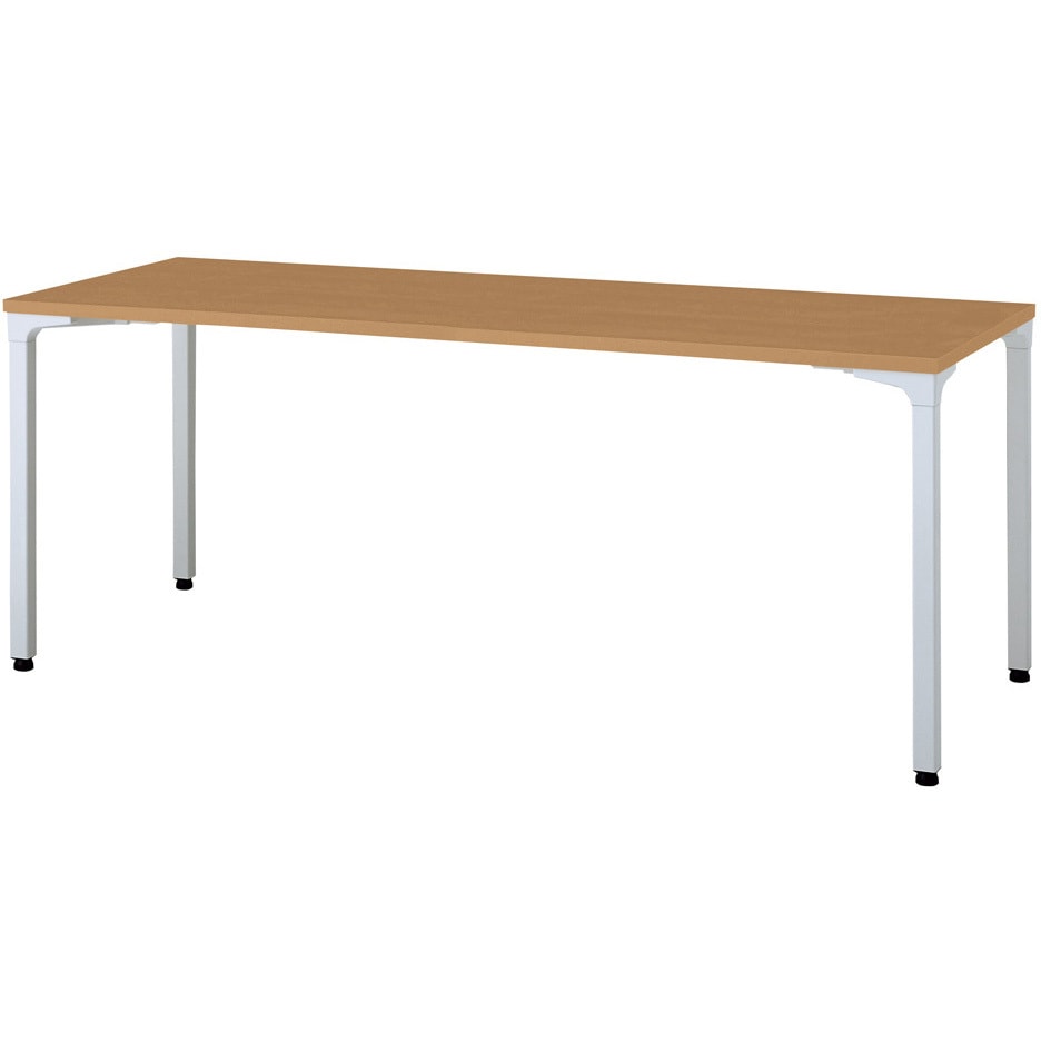 NN-1807PAR T2/M4 会議テーブル ロンナ 4本脚アジャスタータイプ 配線口なし(組立サービスなし) プラス[家具] ミディアムウッド 長方形 シルバー (配線孔)なし 高さ720mm幅1800mm奥行750mm 49,788円