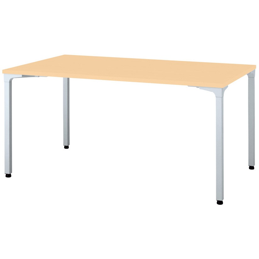 NN-1509PAR WM/M4 会議テーブル ロンナ 4本脚アジャスタータイプ 配線口なし(組立サービスなし) プラス[家具] ホワイトメープル 長方形 シルバー (配線孔)なし 高さ720mm幅1500mm奥行900mm 47,988円