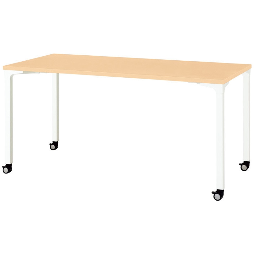 NN-1507PKR WM/W4 会議テーブル ロンナ 4本脚キャスタータイプ(組立サービスなし) プラス[家具] ホワイトメープル 長方形 (配線孔)なし 高さ720mm幅1500mm奥行750mm