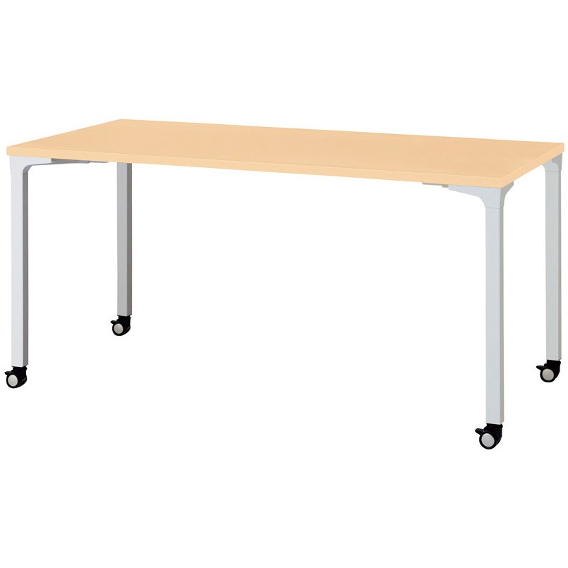 NN-1507PKR WM/M4 会議テーブル ロンナ 4本脚キャスタータイプ(組立サービスなし) プラス[家具] ホワイトメープル 長方形 シルバー (配線孔)なし 高さ720mm幅1500mm奥行750mm 47,988円