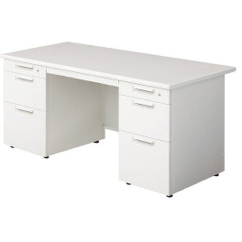 LE-157D-33 WS/W4 デスク リード 両袖机(D-3段袖×D-3段袖)(組立サービス付き) プラス[家具] 組立・設置・取付