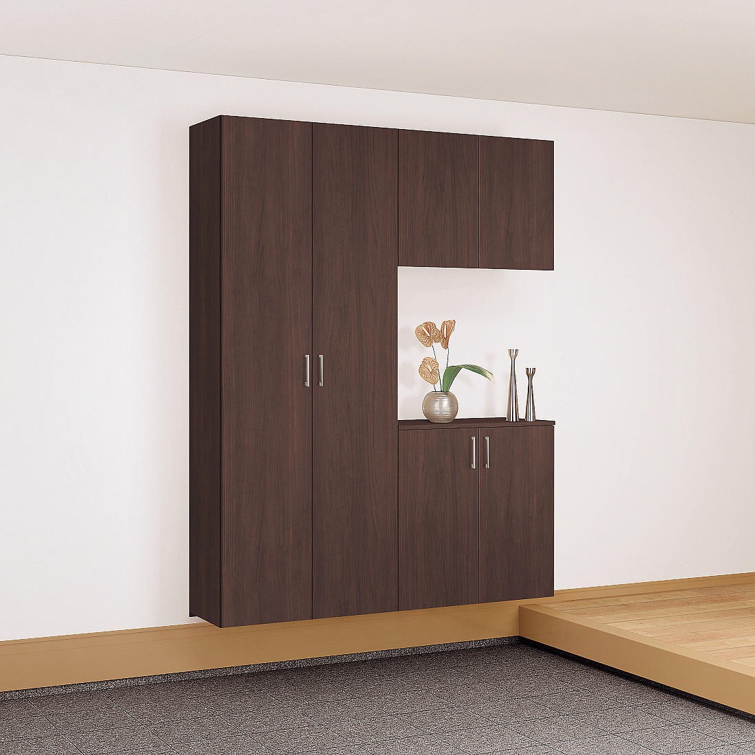 XXQCE4 【オーダー】ベリティス玄関用収納コンポリア 幅1600mm コの字