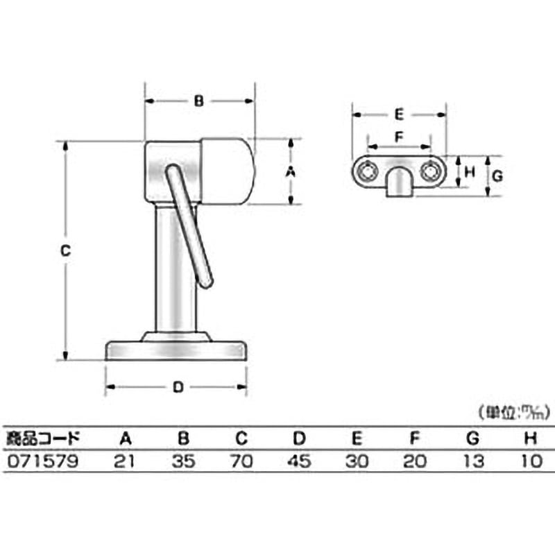 J-579 ステンレス床付戸当り 1個 ハイロジック 【通販モノタロウ】