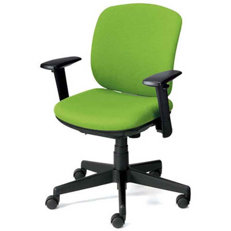 KD-K56SL YG 事務イス プリセア プラス[家具] 組立・設置・取付 ホワイトシェル 布張りタイプ 肘掛あり(アジャスト肘)   KD-K56SL YG