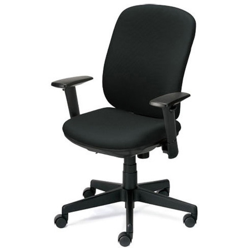 KD-K63SL BK 事務イス プリセア プラス[家具] 組立・設置・取付 ブラックシェル 布張りタイプ 肘掛あり(アジャスト肘)   KD-K63SL BK