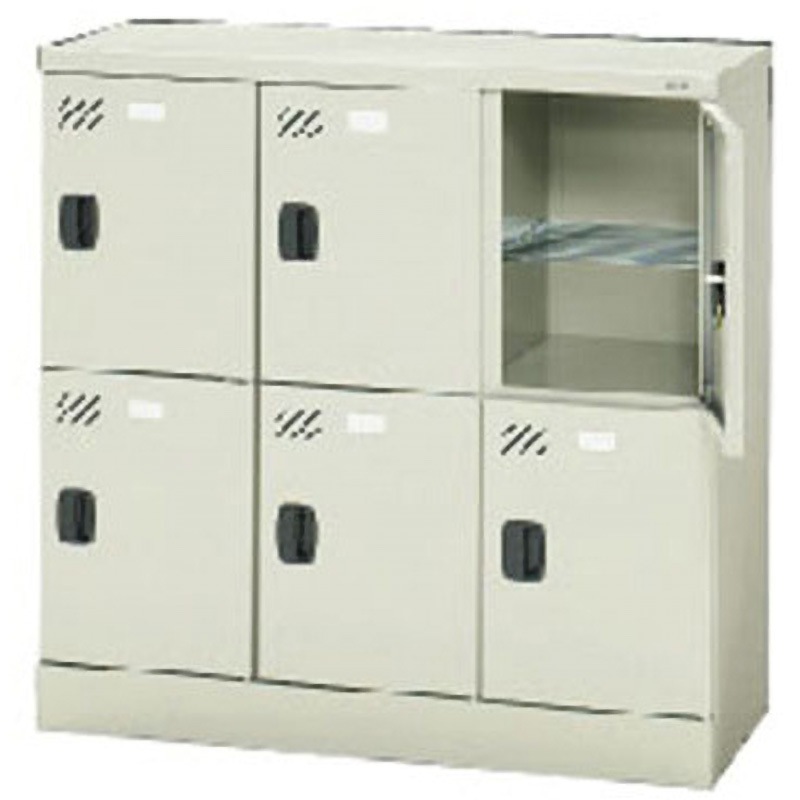 KL-L32 LGY 多人数用ロッカー プラス[家具] 組立・設置・取付 エルグレー色 鍵無し 人数6人用   KL-L32 LGY