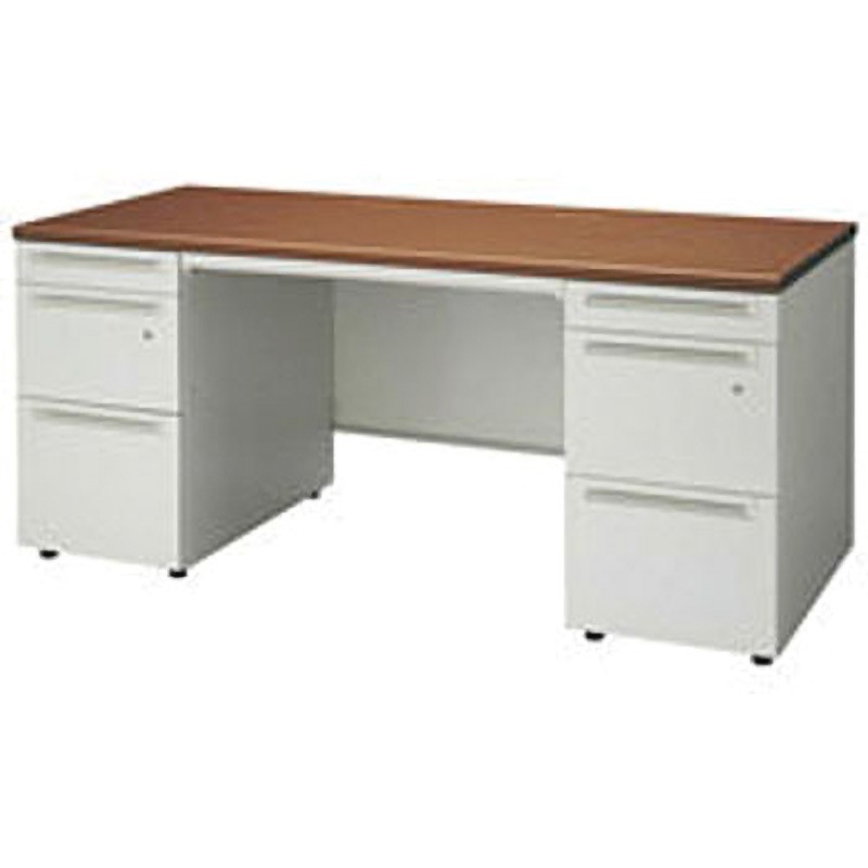 UJ-167D-33 T2/W4 UJデスク 両袖机 シリンダー錠タイプ(組立サービスなし) プラス[家具] 幅1600mm
