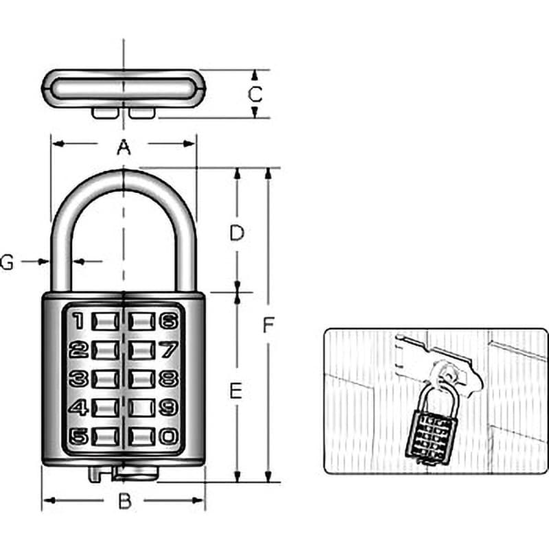G-072 デジタル南京錠 ハイロジック プッシュボタン式錠 呼称 G-072 デジタル南京錠 ハイロジック プッシュボタン式錠 呼称