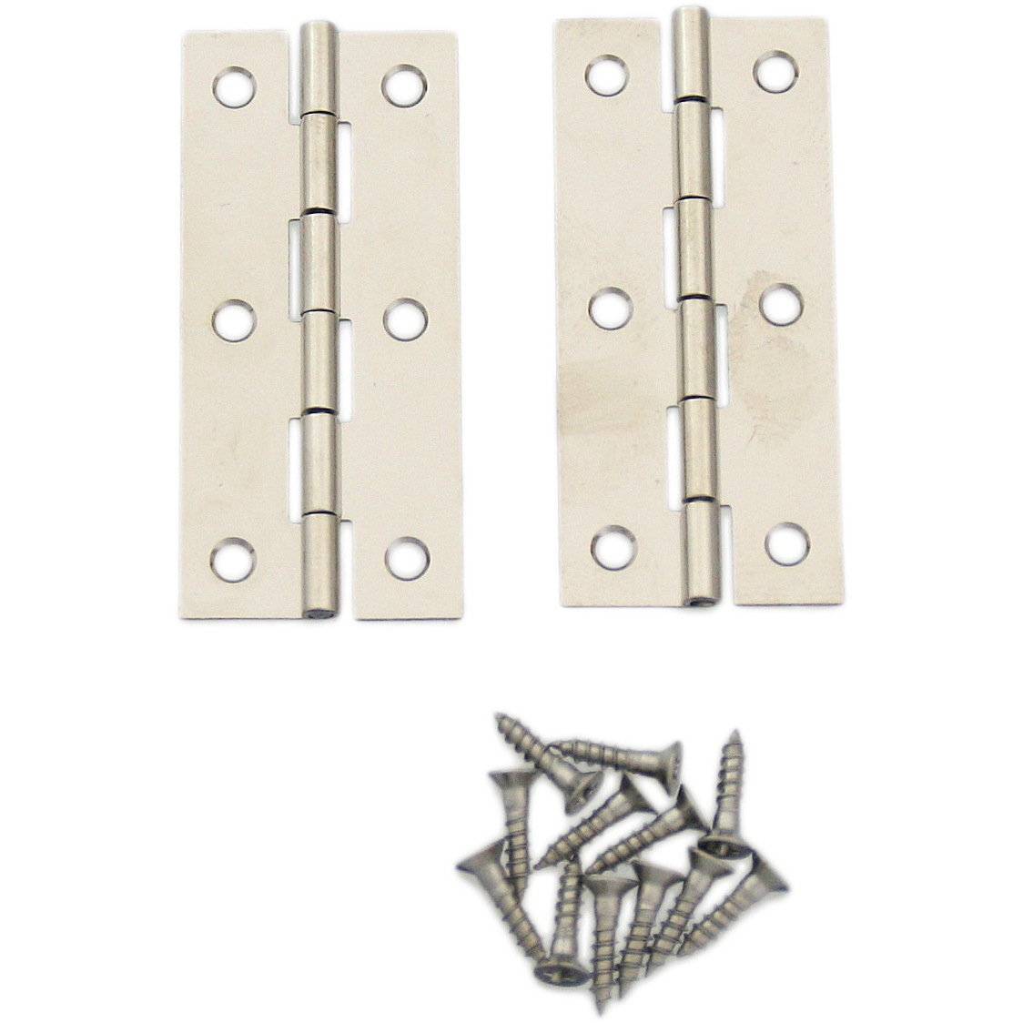 32076 ニッケル細長蝶番 ハイロジック 横20.6mm長さ45mm 1袋(2枚