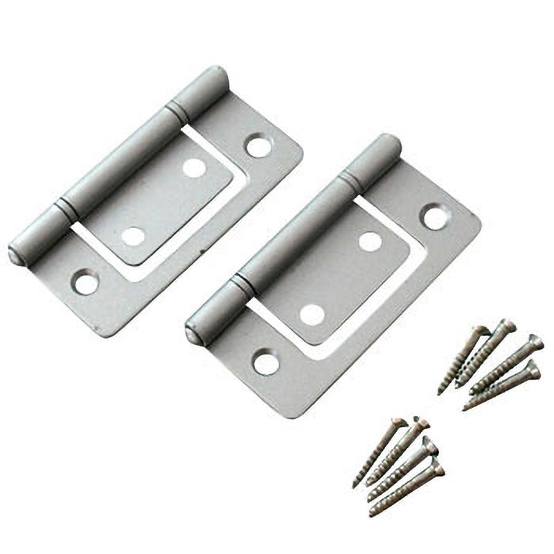 蝶 26037 フラッシュ蝶番 ハイロジック 材質:鉄 横49.5mm長さ64mm 1袋(2枚