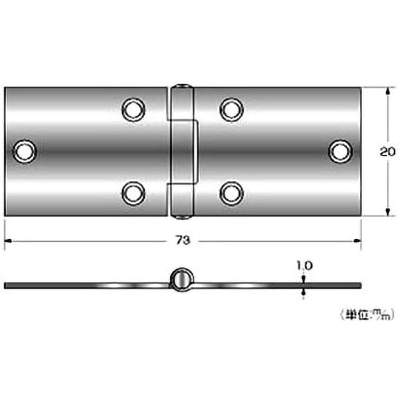 PY695 横長蝶番 ハイロジック 幅73mm長さ20mm 1袋(2枚) - 【通販