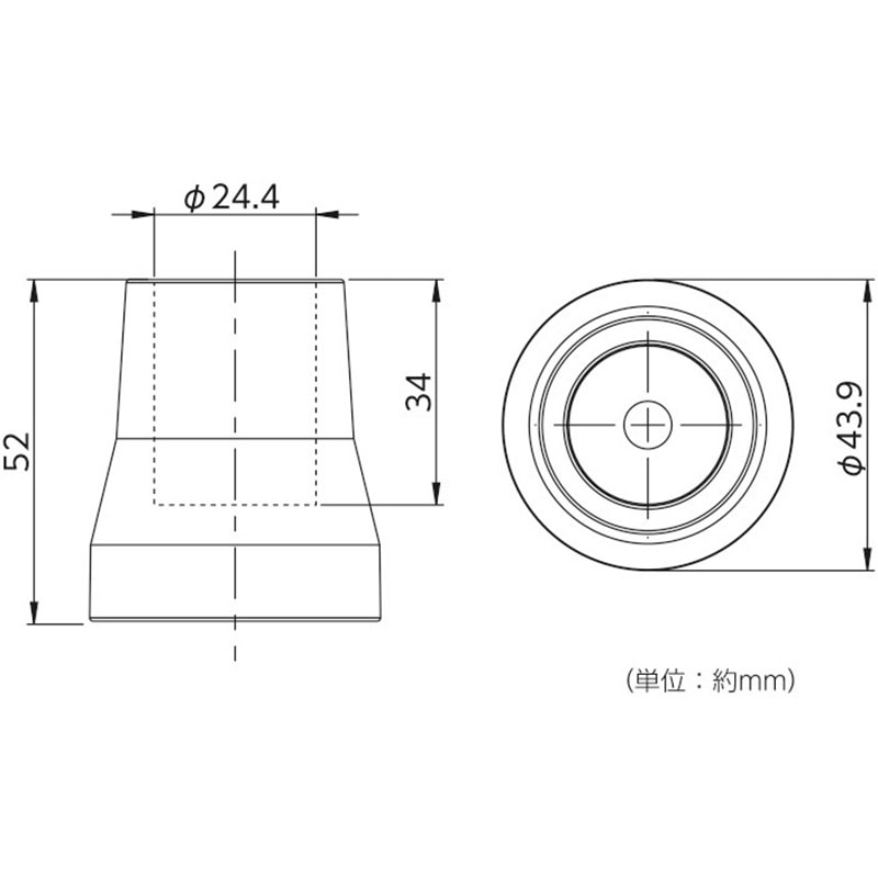 59022 脚ゴムキャップ パイプ用 1個 ハイロジック 【通販モノタロウ】
