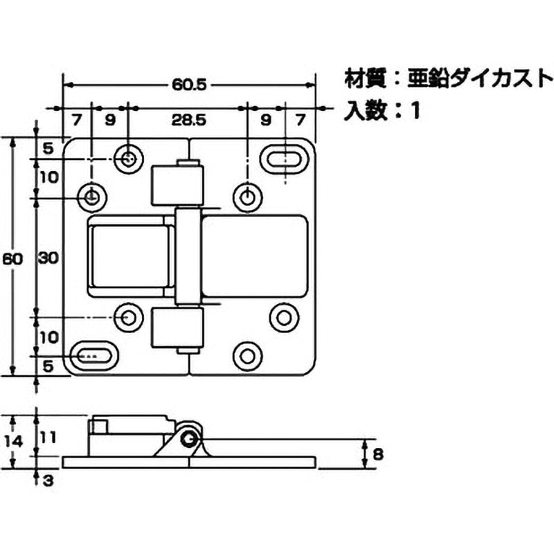 PH-404 折戸金物 ヒンジ 1個 ハイロジック 【通販モノタロウ】