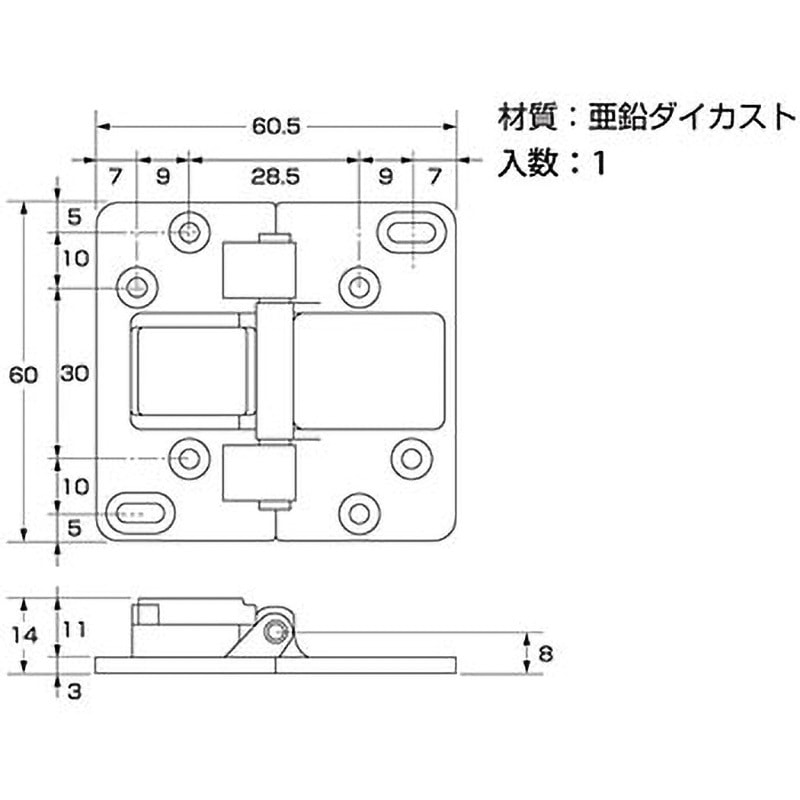 KZ-240 折戸蝶番 1個 ハイロジック 【通販モノタロウ】