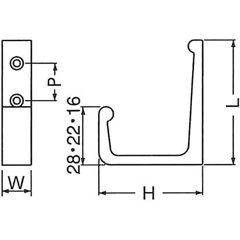 FF-007 アルミL型フック 1個 シロクマ 【通販モノタロウ】