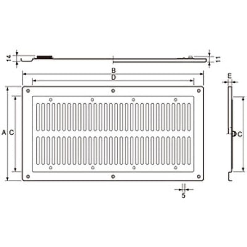 UK-ND1044W ステンレス製 軒天換気口 ダンパー付 1個 宇佐美工業