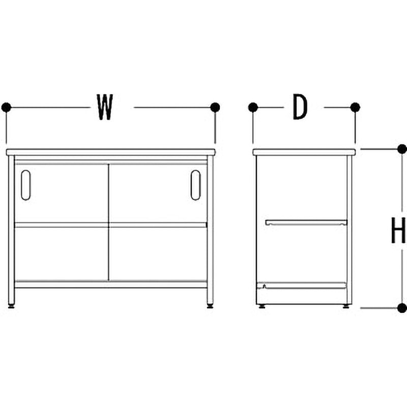 LGRG-120AD スチール製カウンター700(サッカー台・引戸タイプ) 1台