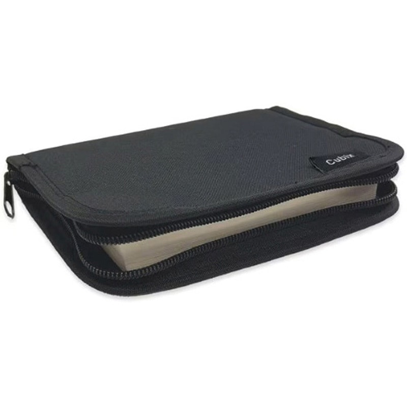 114039-15 ブックカバーラウンドジップN文庫 エムプラン ネイビー色 1