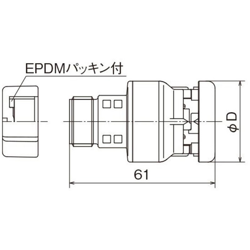 TP7-1313P-B-SET 樹脂製テストプラグ 平行おねじ・検査キャップセット