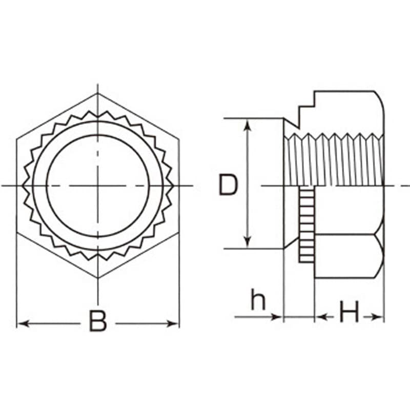 BOB-M5-2 ボブナット BOB 小箱(鉄) ボーセイ 鉄/三価めっき製 呼びM5 1箱(1000本) 8,739円