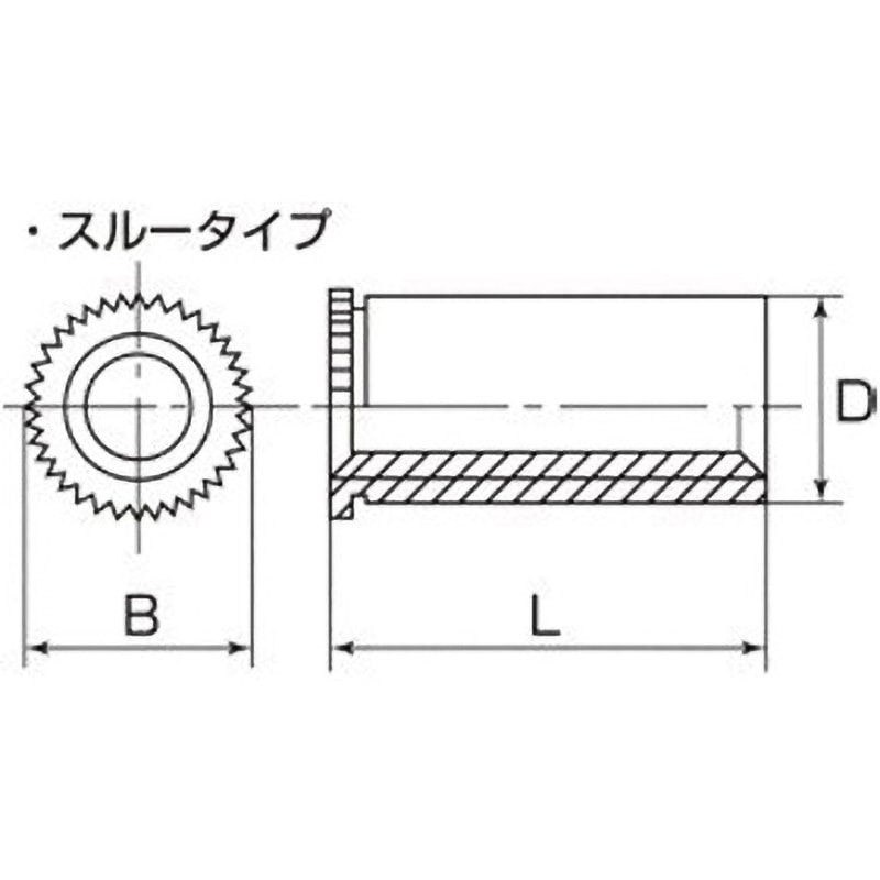 TDF-M3-15 セルフクリンチングスペーサー(スルータイプ) TDF 小箱(鉄