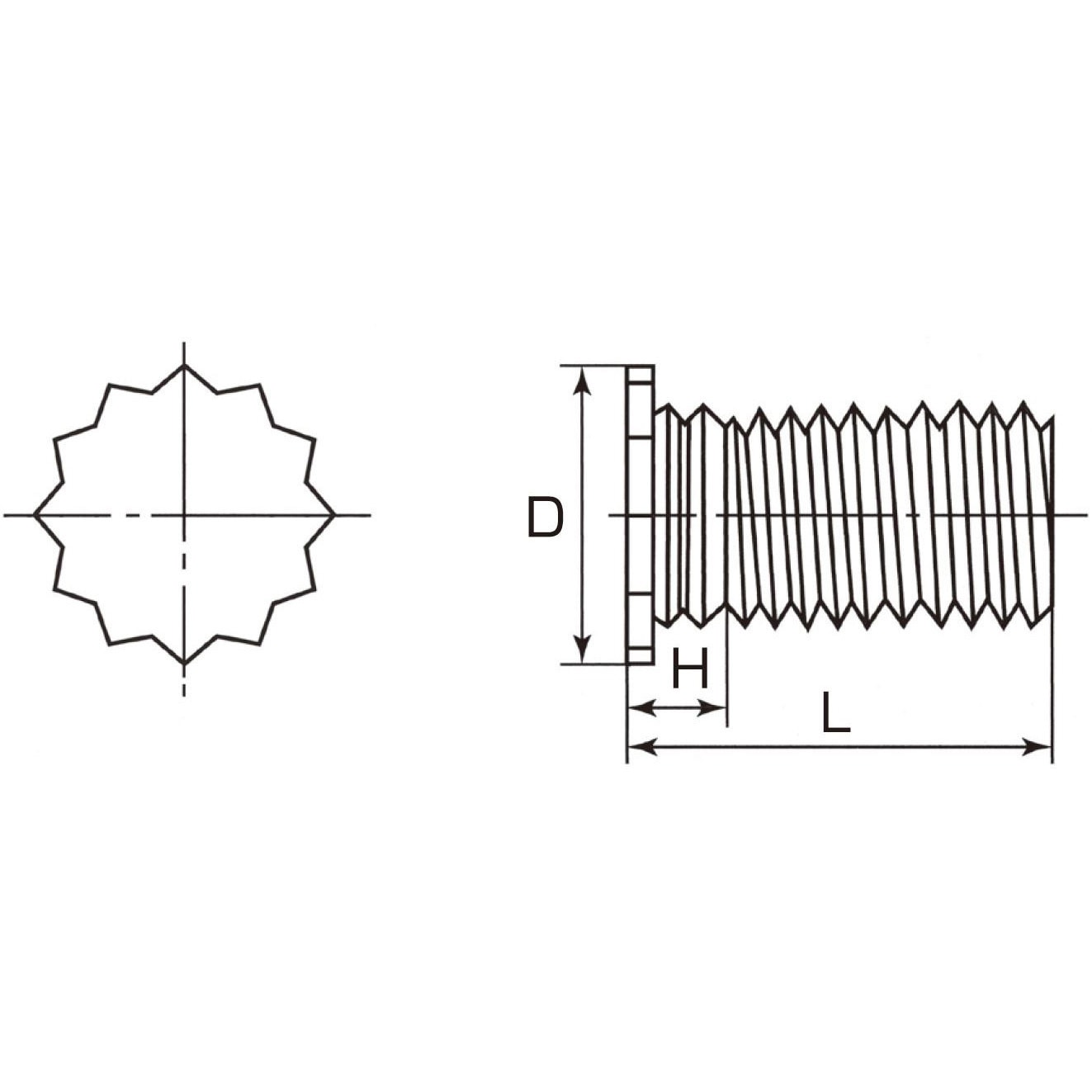 THN-M3-5 Kスタッド(板端対応型) THN 小箱(鉄) ボーセイ ねじの呼びM3全長5mm 1箱(1000本) 11,809円