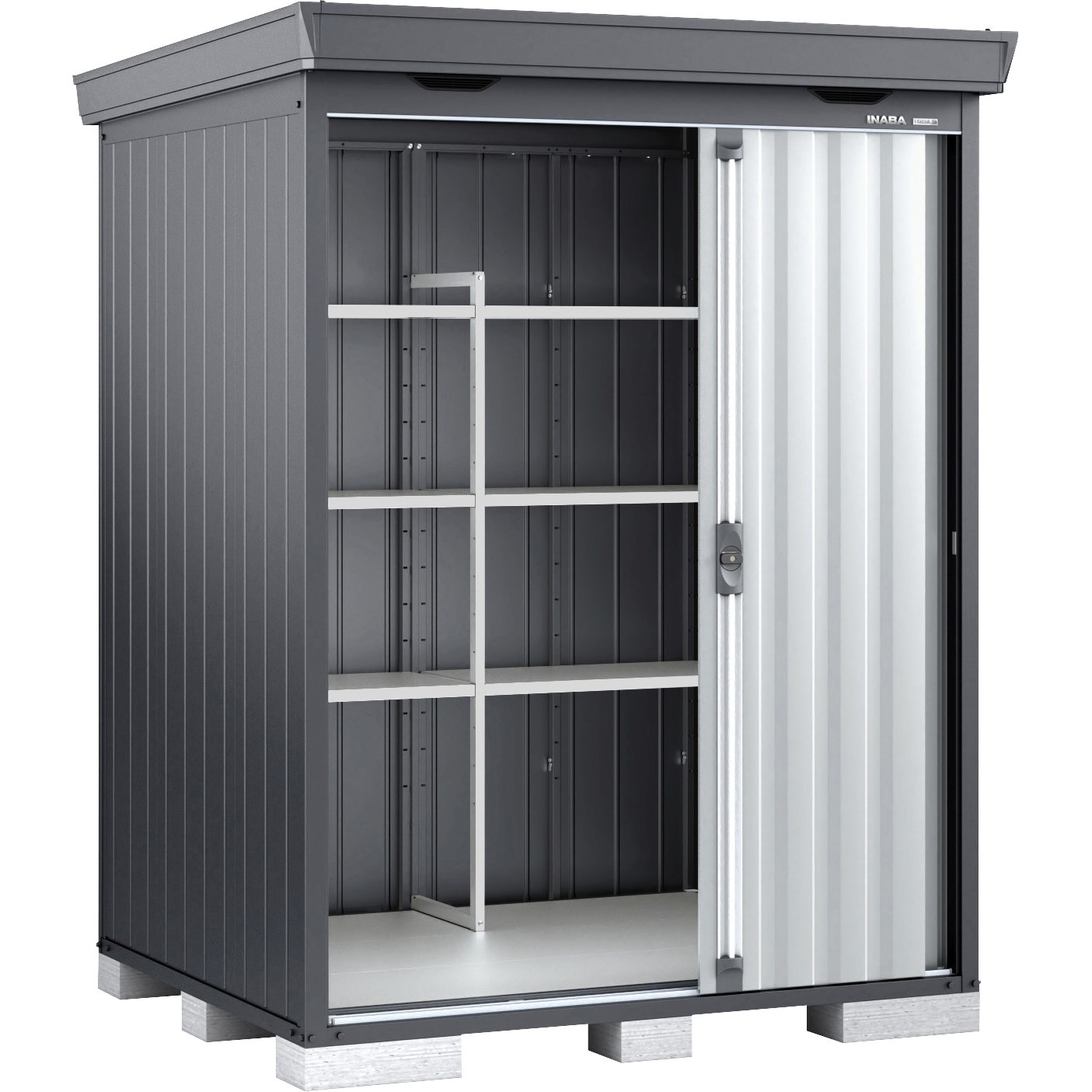 FS-1815SF一般型 EB 中型物置 フォルタ フランネルグレー(本体色) イナバ 一般型 間口1790mm奥行1530mm高さ2085mm