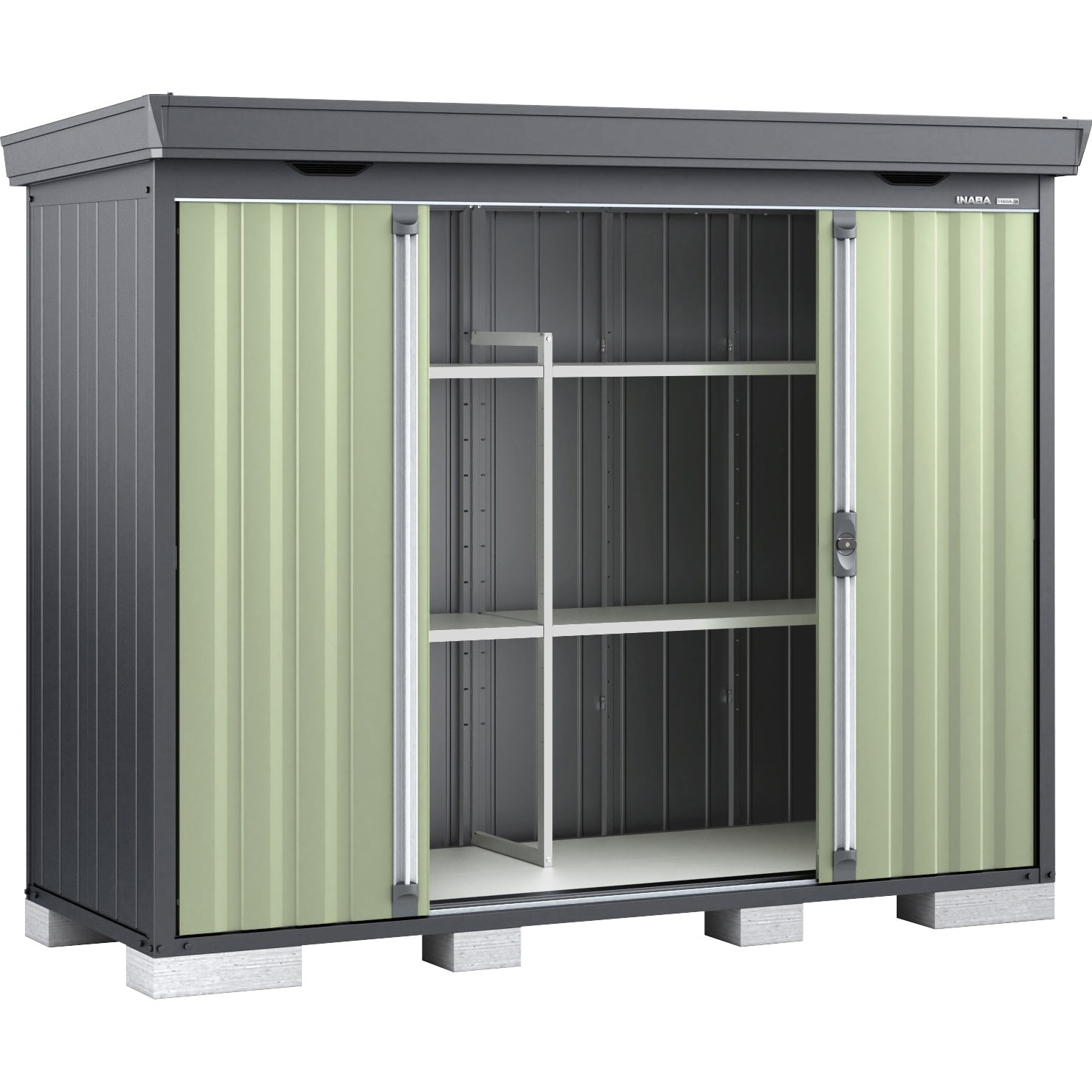 FS-2609SF一般型・多雪型・豪雪型 CG 中型物置 フォルタ フランネルグレー(本体色) イナバ 一般型・多雪型・豪雪型 間口2630mm奥行950mm高さ2085mm 98,890円